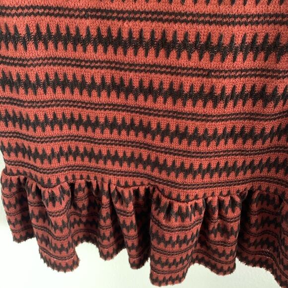 Free People Ruffle Bottom Textured Dress Curtain Stripe Small - Picture 3 of 7